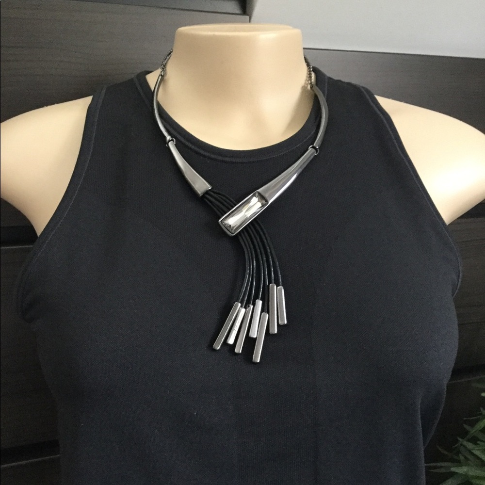 10” necklace with smoked grey stone
